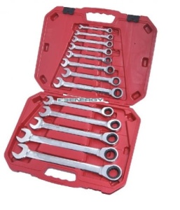 ZESTAW KLUCZY PŁASKO-OCZKOWYCH Z GRZECHOTKĄ