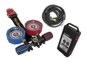 Zestaw manometrów BLACK DIAMOND 27456 z 3 wężami na gazy R32, R410a