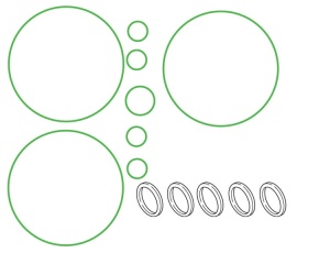 Komplet uszczelek korpusu kompresora DENSO 10P13A / 10P13B / 10P13C / 10P13E / 10P13F/  10P15C / 10P15F/ 10P15E