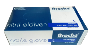 Rękawice BROCHE  nitrylowe bezpudrowe Niebieskie L 100szt